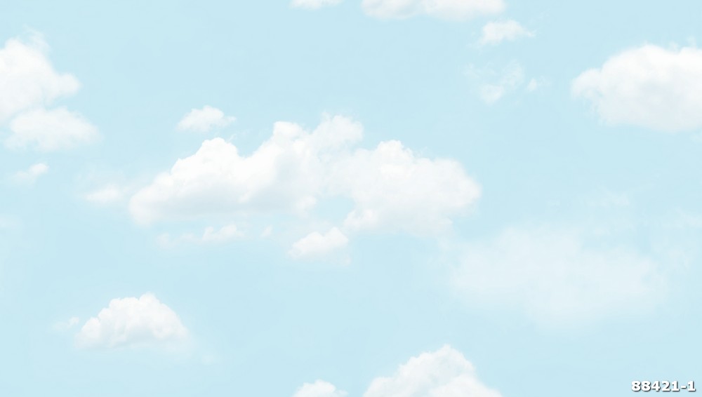 Giấy dán tường mây trời màu xanh nhạt 88421-1